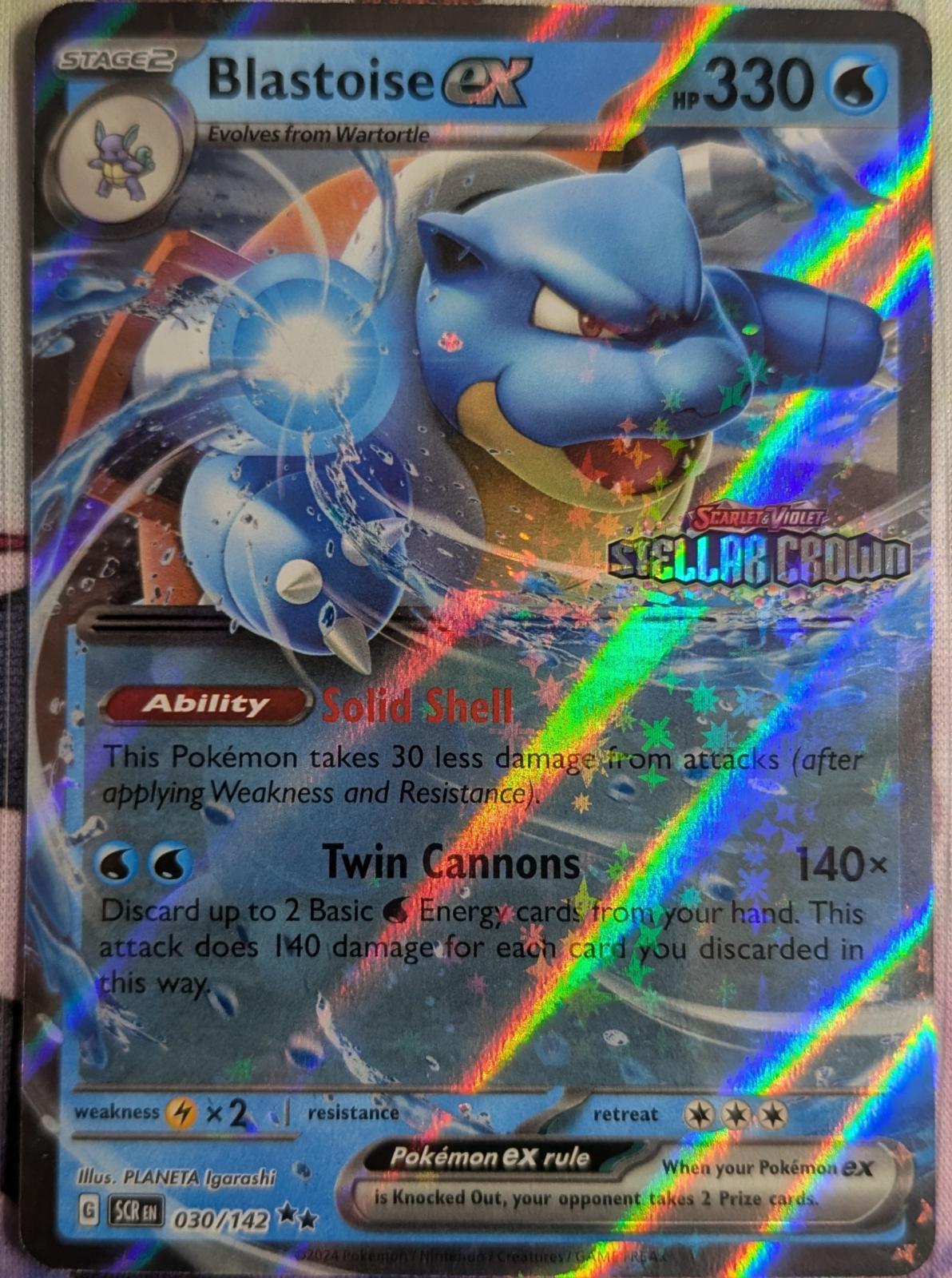 Stellar Crown Blastoise Ex [Stamped] Pokémon card